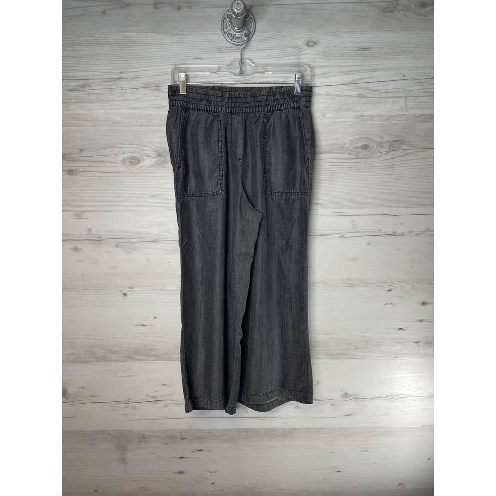 Eliane Rose Pants Womens 2 Gray Cropped Straight Leg Lyocell Twill Lightweight